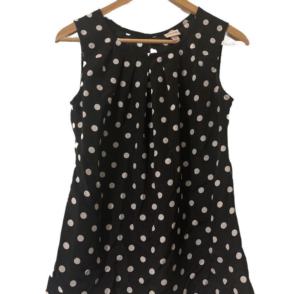 Black and White Polka Dot Sleeveless Top
